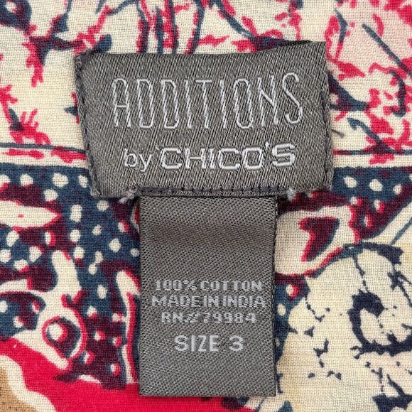 Chicos Womens Floral Button Up Size XL Blouse Shirt Casual Colorful Everyday - Picture 2 of 6